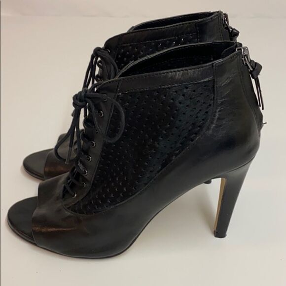 French Connection Quinnie Peep-Toe Leather booties A4 - Picture 3 of 6